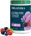 Organikа 여성 및 남성에 대한 향상된 콜라겐 파우더와 전해질 - 13 oz - Wild Berry-Flavored Effervescent Electrolyte & Collagen Drink Mix - Deep Hydration, Mobility, Skin, Hair 및 Nails
