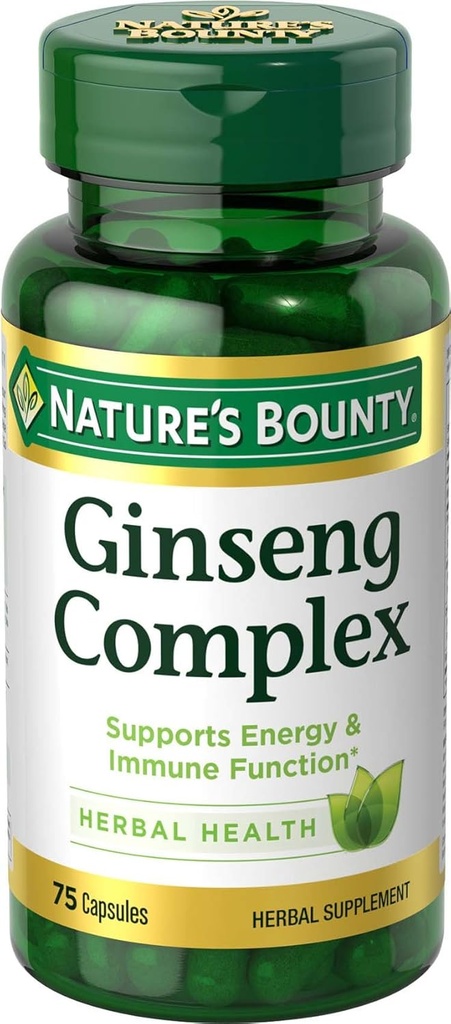 Ginseng by Nature 's Bounty, Ginseng Complex Kapsler Understøtter Vitality & immunfunktion, 75 Kapsler