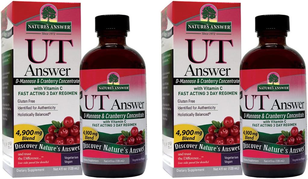 Resposta da natureza Urinary Tract Health □ Regime de três dias de atuação rápida □ Suplemento dietético de sabor de amora □ Sem álcool, sem glúten, Não testado em animais & Vegan 4 oz (2 Pack)