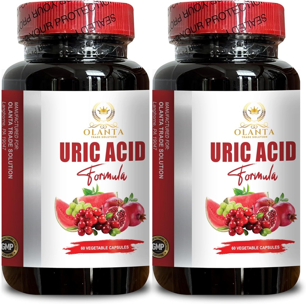 Generic Natural Uric Acid Formula - ūdens aiztures atvieglošana, ūdens ejas kapsulas, diurētiskās tabletes ūdens aizturei, urīnskābes šķīdums, piena dadzis - 2 pudeles