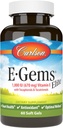 Carlson - E-Gems Elite, 1000 IU (670 mg) vitamin E với Tocopherols và Tocotrinols, Optimal Wellness, 60 Softgels