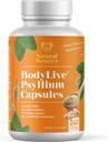 BodyLive Psyllium Husk Fibre Capsule Non-OGM 725mg, 240 Capsules (1450mg/serveur, 120 portions) Supplément pour le nettoyage des colonies, régularité, digestion saine, prébiotique, laxatif, santé cardiaque