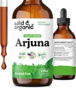 Дика та органічна Arjuna Bark Tincture - Загальні доповнення для Well-Being - Спиртово-Free Liquid Drops - Terminalia Arjuna Bark Extract - Ні Цукор та добавки, Non-GMO - 4 мл oz