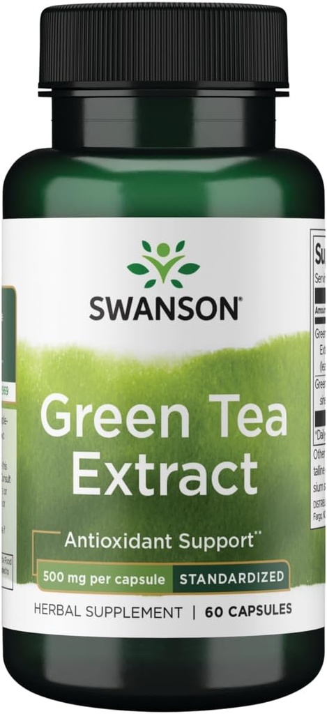 Swanson Green Tea Extract 500 milligram 60 kapsler