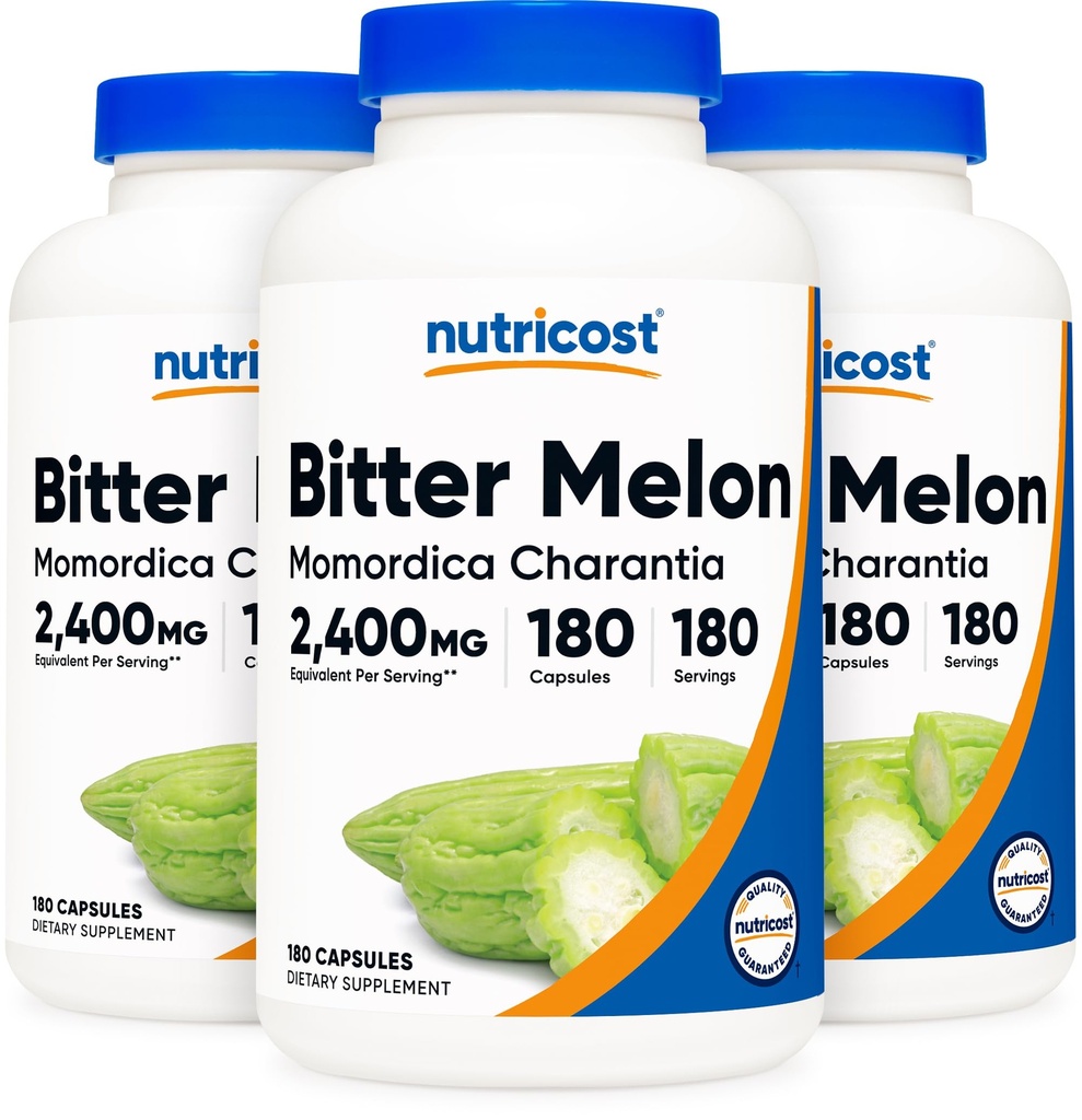 Nutricost Bitter Melon 600mg, 180 Capsules (3 Bottles)