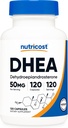 Nutricost DHEA 50 мг, 120 капсул - без глютена, без сои, без ГМО, добавка