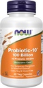 Now Foods Supplements, Probiotic-10TM, 100亿, 配有 10 Probiotic Strains, Dairy, Soy 和 Gluten Free, Strain 校验, 60 Veg Capsules