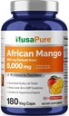 NusaPure African Mango 10:1 Ekstrakt, 500 mg tilsvarende 5000 mg per Veggie Caps 180 kapsler (Non-GMO, Vegan)