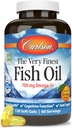 Carlson - The Very Fish Oil,700 mg Omega-3s,挪威鱼油增刊,Wild Caught Omega 3 Fish Oil,可持续来源的鱼油盖,Omega 3增刊,橙色,120软胶