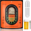 00 Capsule 1000 Contatore, Capsule Pillole Vuote, Capsule Vegan Vuoto, Gel Capsule Dimensioni 00 con Spoons e Medicina Bottiglia per Riempimento Capsule, Vasetti, Cancella