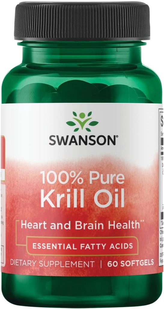 Swanson 100% Pure Krill Oil 500 Milligramas 60 Sgels
