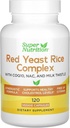 Super Nutrition Red Yeast Rice Complex with Organic Red Yeast Rice, N-Acetyl Cysteine, Coenzyme Q10, and Milk Thistle Extract, 120 Veggie Capsules