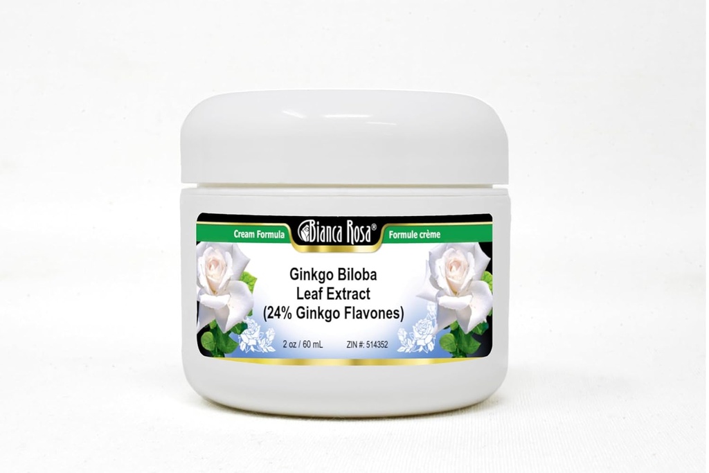Ginkgo Biloba Leaf Özü (24% Ginkgo Flavones) Krem (2 oz, ZIN: 514352)