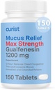Curist Guaifenesin 1200 Mg Uitgebreide Release Tablets - 150 Tel Maximum Strength Slijm Relief Tablets OTC - Duidelijke Congestie