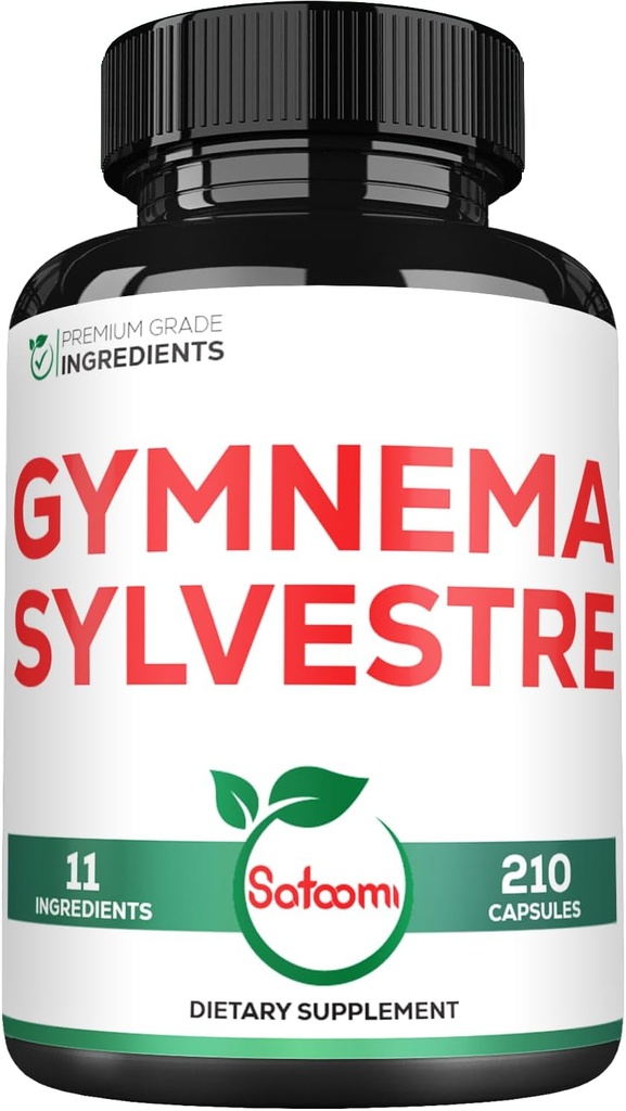 1000mg Gymnema Sylvestre Suplementy - 210 Kapsułki - Gymnema Extract 20: 1 z Berberine HCl, Quercetin & More - Wsparcie dla immunologicznego, Digestive Health & Body Management