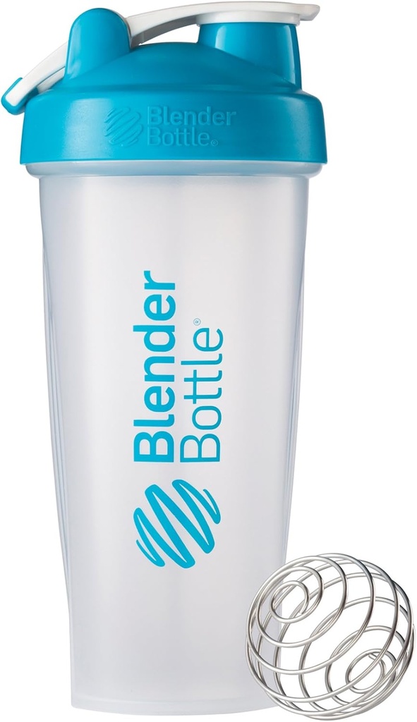 BlenderBottle Classic Loop Top Shaker Butelka, 28- Ounce, Clear / Aqua