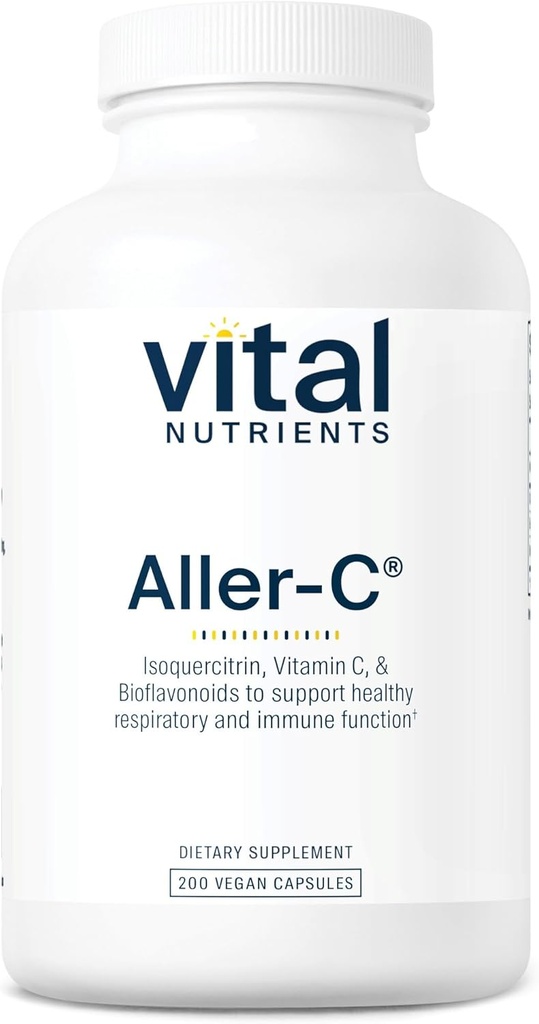 Vital Nutritents Aller- C) 124; Vegan Respiratorical and Sinus Function Support * - 124; Isoquercitrin, Bromelain, Bioflavonoids, & - vitamin C - vitamin 124; Gluten, Dairy, Soy Free Supplement - 124; 200 Capprovement
