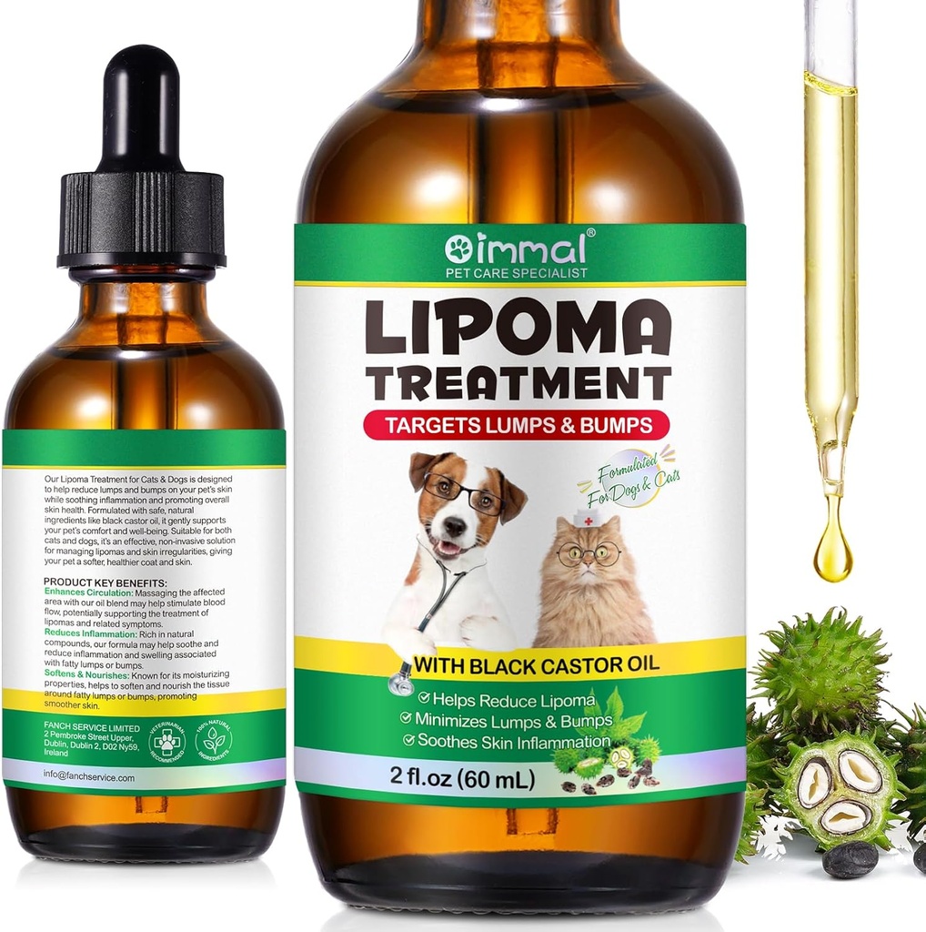 Lipoma tratamento obxectivos Garda para cans Lumps e Bumps 2 fl.oz, Lipoma Tratamento para gatos cans, blanqueo Fatty Lumps & Bumps, aceite de Castor para mascotas, Suplementos redución Lipoma, soporte inmune