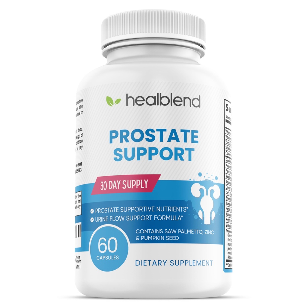 Prostate Formula - Prostate Support Supplement for Men - Saw Palmetto, Pygeum Africanum Powder, Zinc, Pumpkin Seeds - With Frequent Urination, Improves Sleep & Bladder Discomfort – 60 Capsules