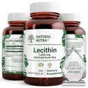 Natural Nutra Soy Lecithin 1200 mg Dietary Supplement - Brain Function, Liver Health, Hepls Breast Health, Memory Boosting Supplement - Gluten-Free, BPA-Free, 100 Softgels in Recyclable Glass Bottles