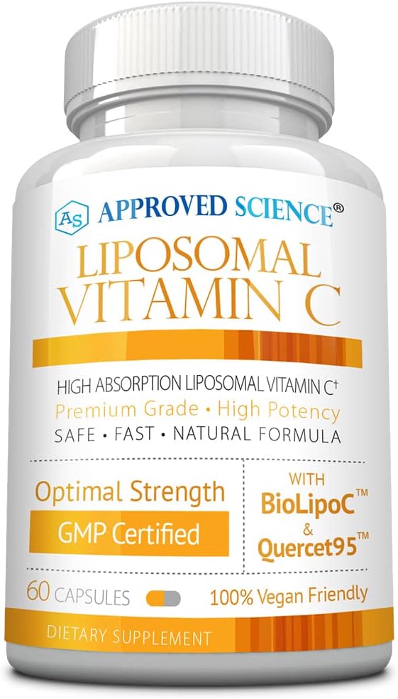 Approved Science Lipomal Vitamin C - 1100 mg - 60 Kapsules - Hambatan Imune, Boost Collagen, Antioksidant - Tinggi Absorpsi - Fat Soluble - Non GMO - Vegan - dibuat di Amerika Serikat