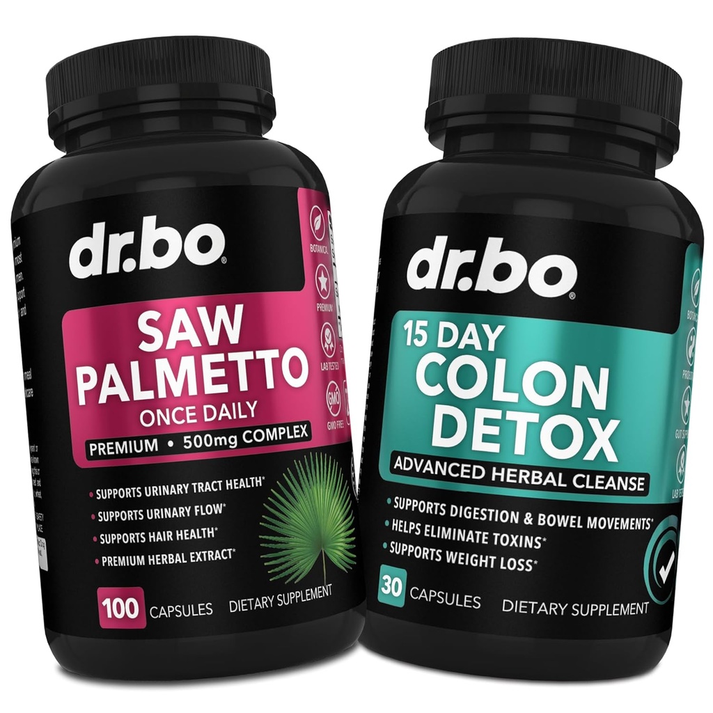 Saw Palmetto for Women Hair Loss & Colon Cleanser - DHT Blocker for Women Growth & 15 Day Colon Cleanse Intestinal Detox Pills - Pure Saw Palmetto Hair Loss Supplement Bowel Movement Capsules