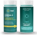 Iwi Omega-3 Essential & Heart Omega-3 Bundle, 30 Servings, Vegan-Based Plant Algae Omega 3, Krill & Fish Oil Alternative, No Fishy Aftergust