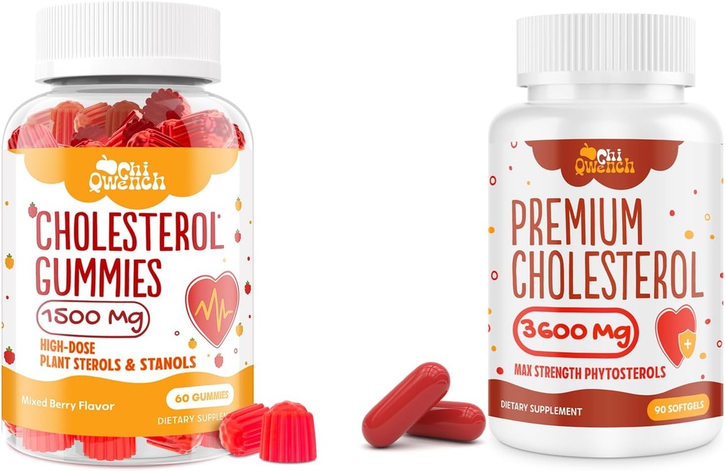 14- in-1 Cholesterol Complex Softgels & Plant Sterol Rich Cholesterol Gummies dla kompleksowego wsparcia