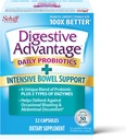 Digestive Advantage IBS Probióticos para Saúde Digestiva & Intensive Bowel Support, Probióticos para Mulheres e Homens com Enzimas Digestivas, Suporte para Bloating & Gut Saúde Ocasional, 32ct Cápsulas