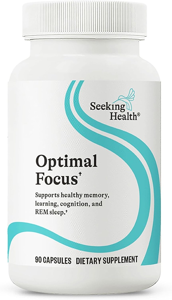 Söker Health Optimal Focus, Stimulant-Free och Caffeine-Free Nootropic Support for Memory and Focus, med Choline, DHA från Algae, American Ginseng, Vegan och Vegetarian (90 kapslar)