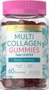 Carlyle Collagen Gummies 60 Річна багато колагенів жіноча формула Supplement of Berry Flavor Non-GMO, Gluten Free