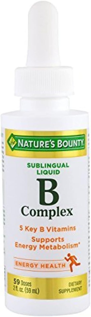 Complexo B Bounty da natureza con B12 Sublingual Liquid Fast Acting Dietary Supplement 2 onza