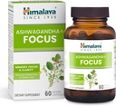 Himalaya Ashwagandha + Focus - B12, Rosemary, Green Tea 및 Bacopa Nootropics와 초본 초점 보충 - Vegan, Non-GMO, 글루텐 무료, 1690 mg, 60 캡슐
