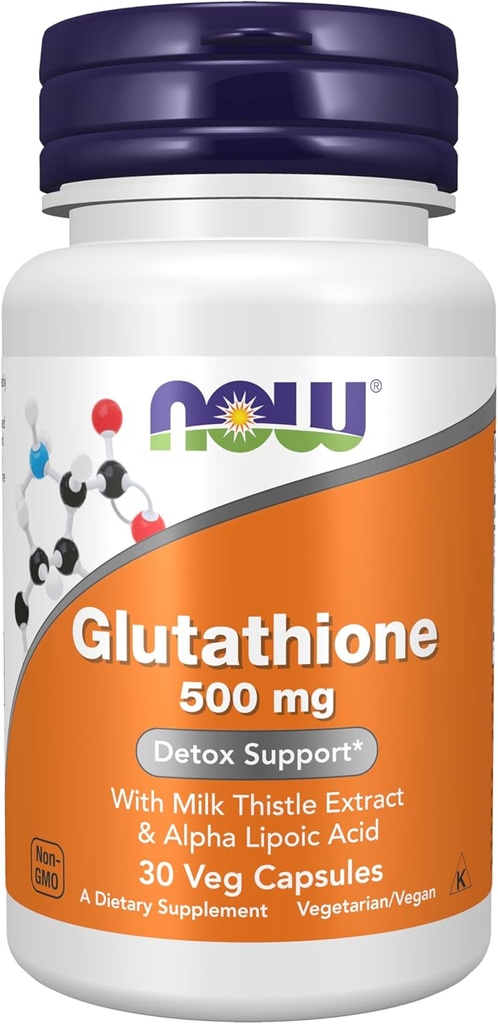 지금 식품 보충제, Glutathione 500 mg, 우유 이틀 추출물 & 알파 Lipoic 산, 무료 Radical Neutralizer *, 30 Veg 캡슐