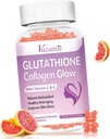 Glutathione Collagen Glow Gummies, Collagen Gummies C bitaminarekin, E, Glutathione osagarria emakumeentzat, Skin Care, Anti-Aging, Grapefruit Flavor, 60 kondea