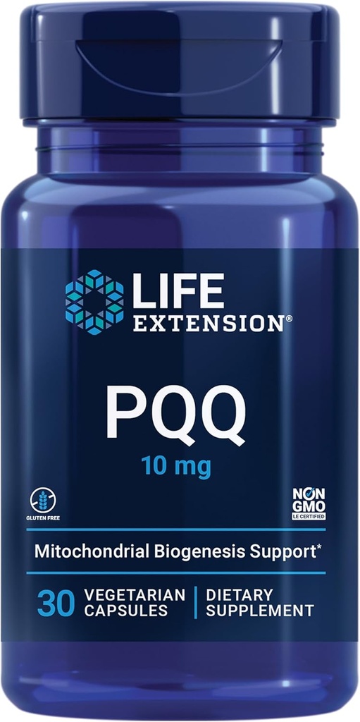 Life Extension PQQ Caps - Pirrolokinolin Quinone, 10 mg - Promotes The Growth of New Mitochondria, ATP, Energy Support - Gluten- Free, Non- GMO, Vegetáriánus - 30 kapszula