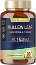 Totaria Mullein Kapsule s Calendula od Lung Detox & Cleanse, Mullein Leaf Extract for Lungs Herbal Doplnky pre respiračné zdravie a imunitu - 90 Vegan Caps