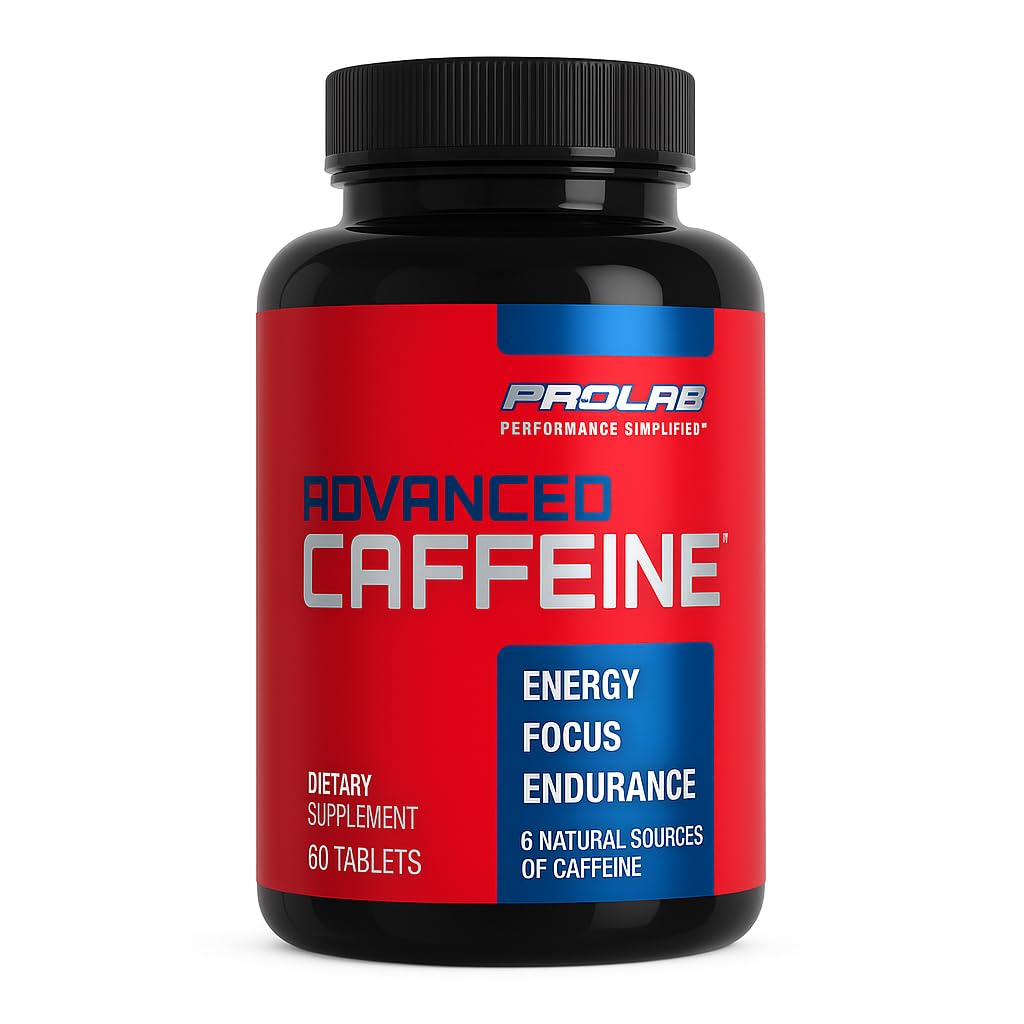 ProLab Nutrition Advanced Caffeine 200mg, Fast-Acting Natural Caffeine Tablets with Green Tea Extract, Clean Energy, Mental Focus (60 Count (Pack of 1))