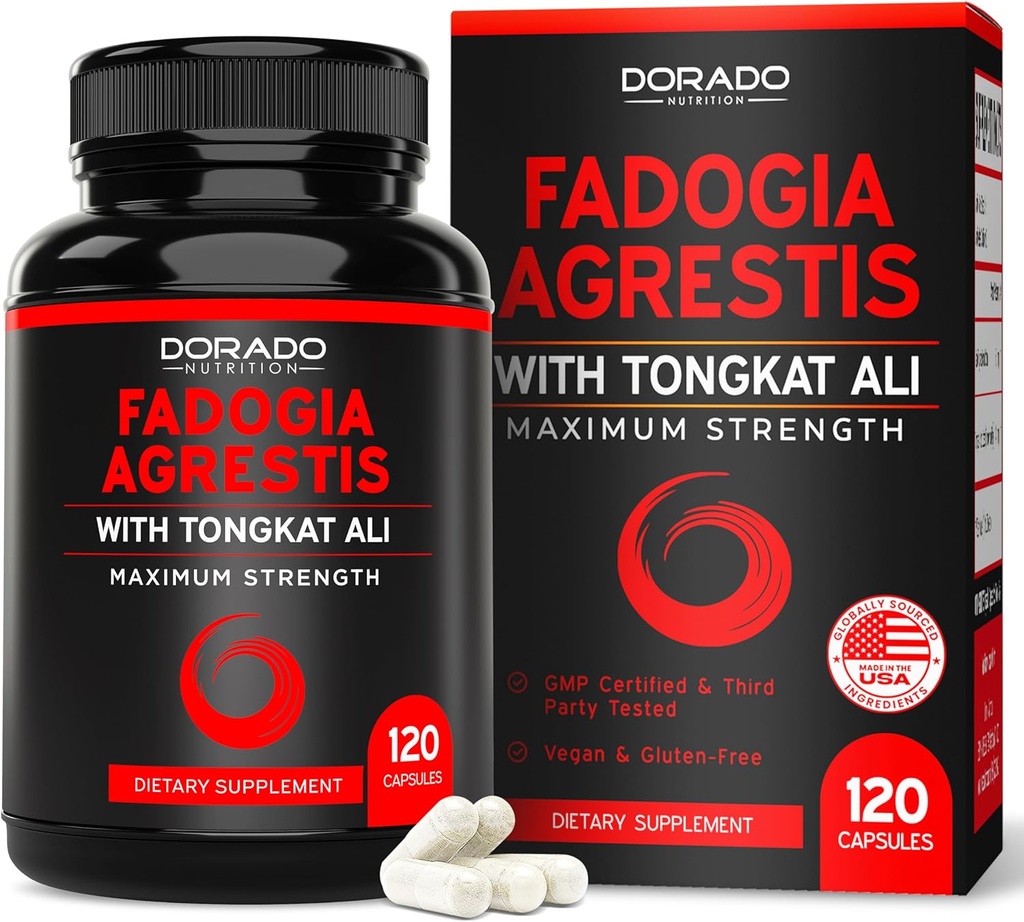 Fadogia Agrestis dan Tongkat Ali Suplemen Blend - (120 Kapsul) - Kekuatan Maksimum - Drive, Atletic Performance & Muscle Mass - Gluten Bebas, Non-GMO, Vegan Kapsul - Amerika Serikat