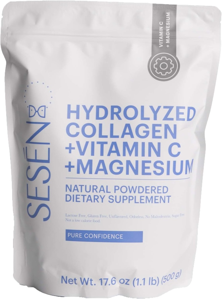 SESEN Hydrolyserad Collagen + Vitamin C + Magnesium (Blå) Pulver 17,6 oz