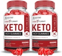 Justifikatutako laborategiak (2 Pack Trim Tummy Keto ACV Apple Cider Vinegar Pomegranate Beet Juice Powder B12 Vegan Non GMO 120 Gummies