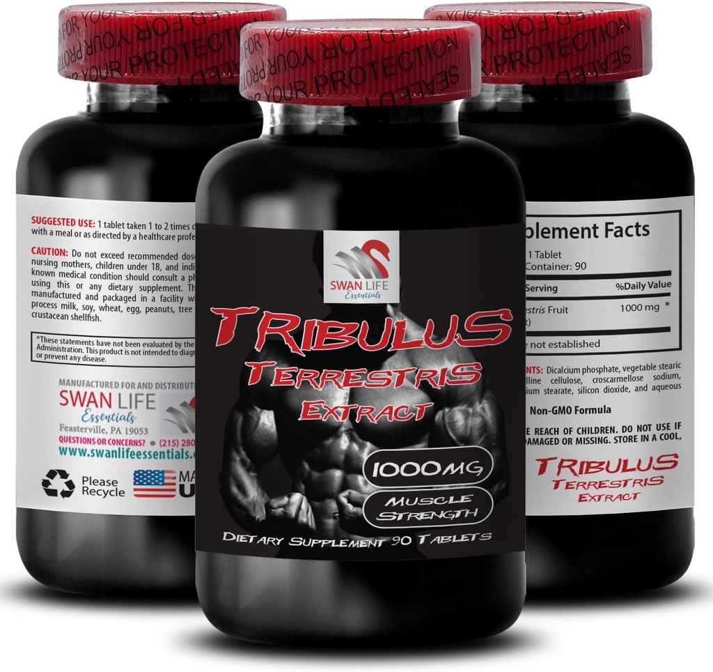 Uithoudingsvermogen Support Formula - TRIBULUS TERRESTRIS EXTRACT - Power Recharge, Power Support Blend, Physical Boost, Plant-Powered Energy, Body Support Formula, Kracht en Vermogen, Actieve sterkte 1Bot 90Tab