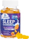 Melatonin Sleep Gummies - Melatonin 6mg Per Serving - Sugar-Free Melatonin Gummy for Adults - Extra Strength Sleeping Gummy Supplement - Supports Restful Sleep - Tasty Orange Flavor - 60 Gummies