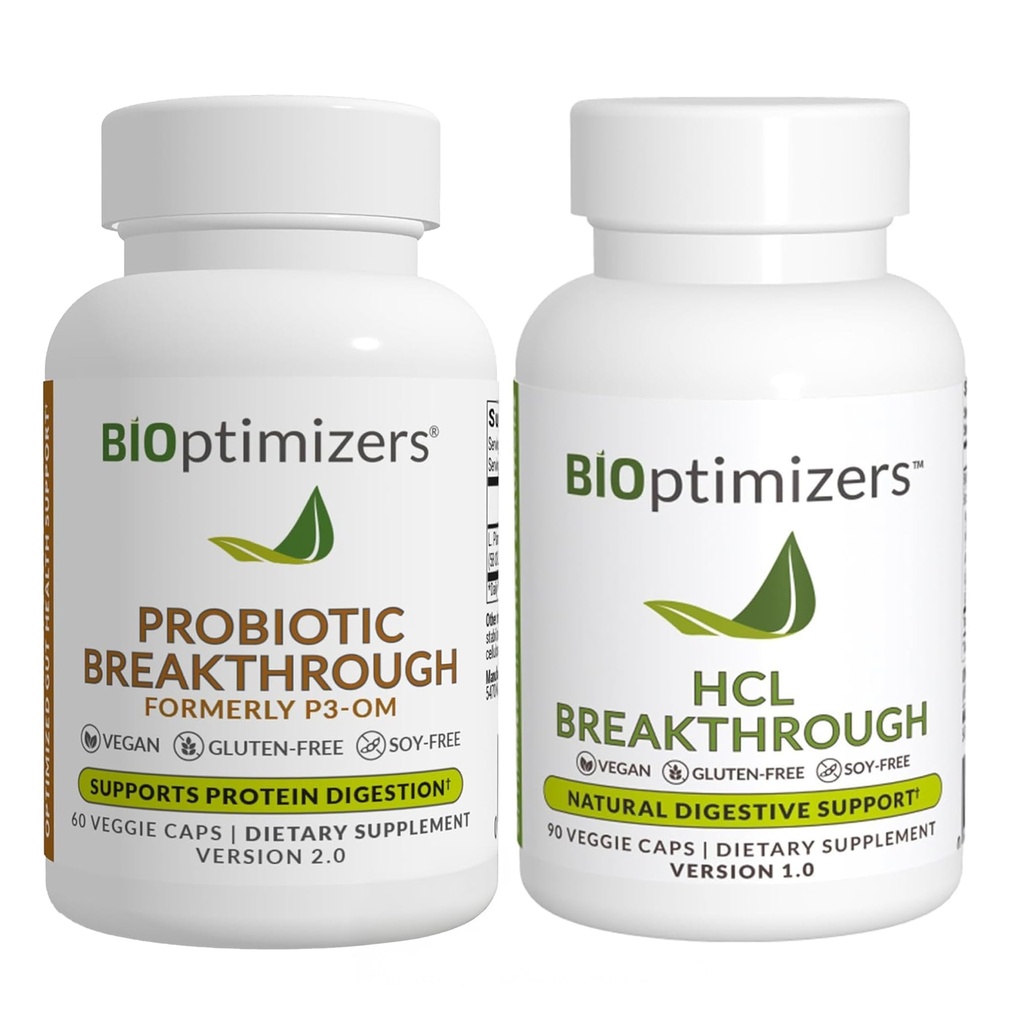 BiOptimizers - P3-OM (60 Capsules) and HCL Breakthrough (90 Capsules) Supplement Bundle