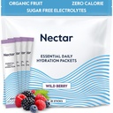 Nectar Hydration Packets - Elektrolyte Pulver-Packets - Kein Zucker oder Kalorien - Organic Fruit Liquid Daily IV Hydrate Packets für Dehydratation Relief und schnelle Rehydrierung (Berry 18 Pack)