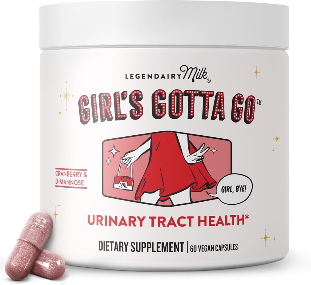 Legendairy Milk Girl's Gotta GoTM - UTI Support Supplement - Urinary Tract Health for Women - UTI Relief for Women with Sugar-Free Cranberry and D-Mannose, 30 Servings