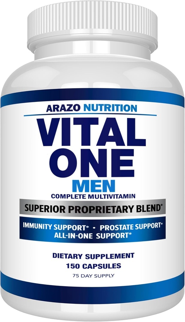 Arazo Nutrition Vital One Multivitamin for Men - Daily Wholefood תוסף - 150 טבעוני