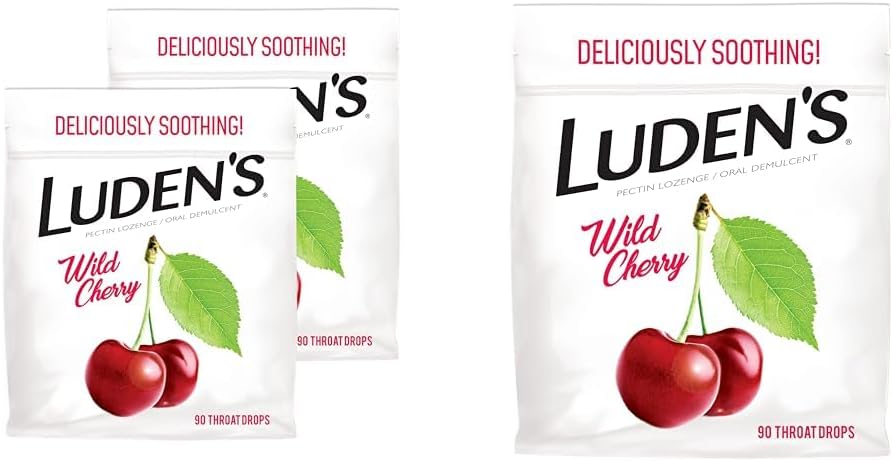 Ludens Wild Cherry Gardło Drops, Opakowanie po 2, 90 Krople Każdy na ból gardła Ulgi