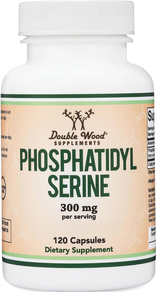 PhosphatidylSerine Supplement 300mg На сервірування, 120 капсули (Фосфатидинил Serine Complex) по Double Wood